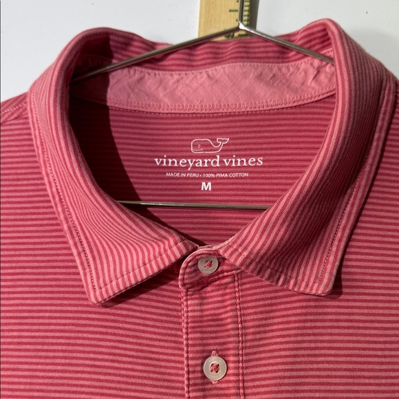Vineyard Vines Men's Striped Polo in Pink - Picture 5 of 11